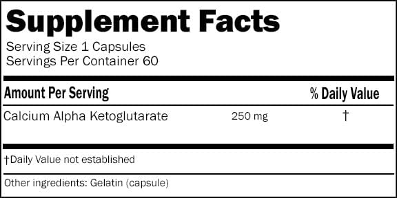 Calcium Alpha-Ketoglutarate (Ca AKG) Capsules - Image 2